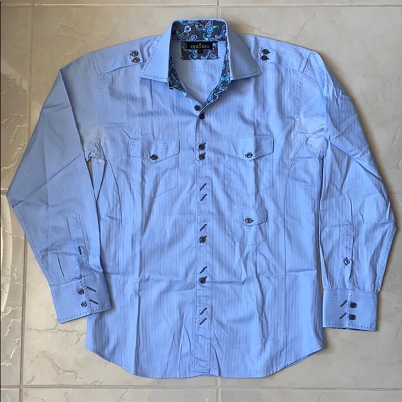 Bertigo Sky Blue Dress Shirt - Picture 2 of 6